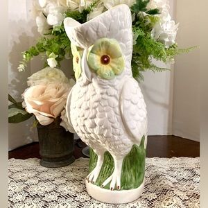 MILESTONE By Mottahedeh white and green owl pitcher